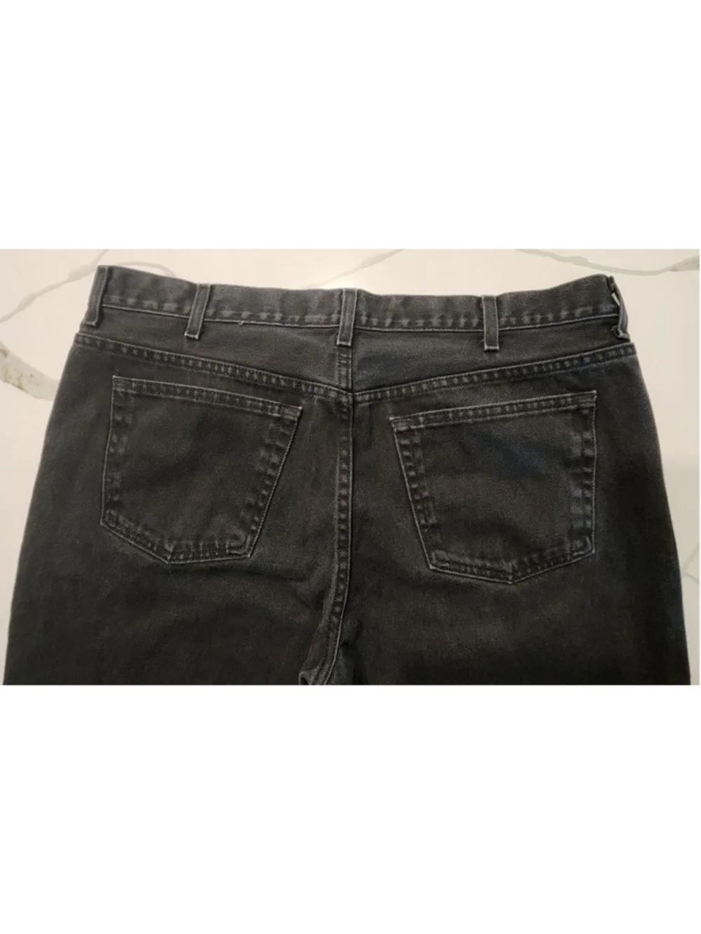 George Men's Black Regular Fit Straight Leg Jeans 40x30 100% Cotton Denim